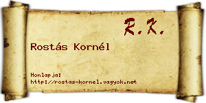 Rostás Kornél névjegykártya